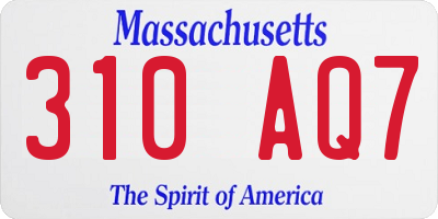 MA license plate 310AQ7