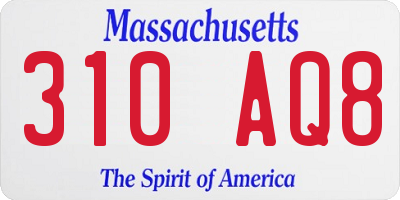 MA license plate 310AQ8