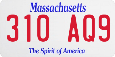 MA license plate 310AQ9