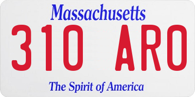 MA license plate 310AR0