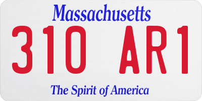 MA license plate 310AR1
