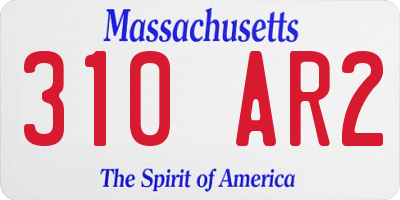 MA license plate 310AR2