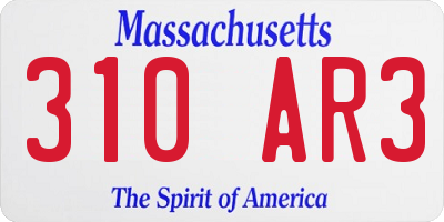 MA license plate 310AR3