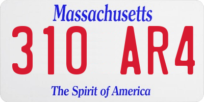 MA license plate 310AR4