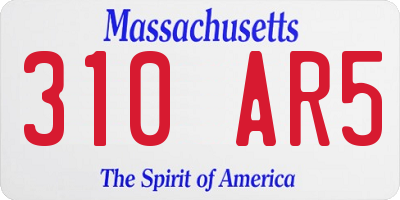 MA license plate 310AR5