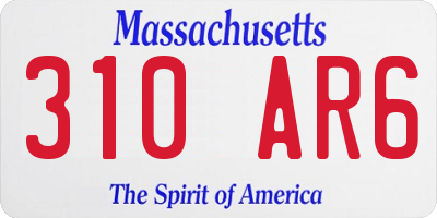 MA license plate 310AR6