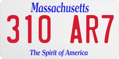 MA license plate 310AR7