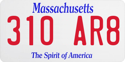 MA license plate 310AR8