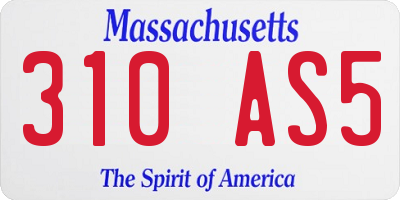 MA license plate 310AS5