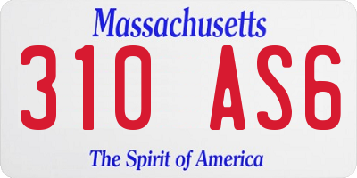 MA license plate 310AS6