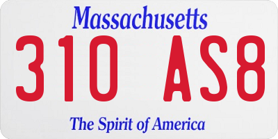 MA license plate 310AS8