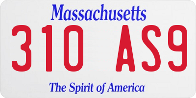 MA license plate 310AS9