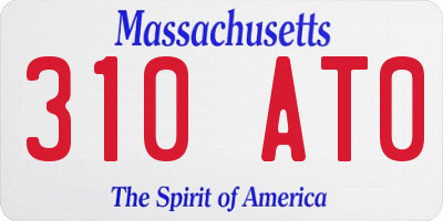MA license plate 310AT0