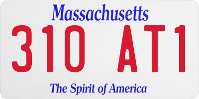 MA license plate 310AT1