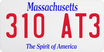MA license plate 310AT3