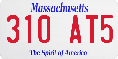 MA license plate 310AT5