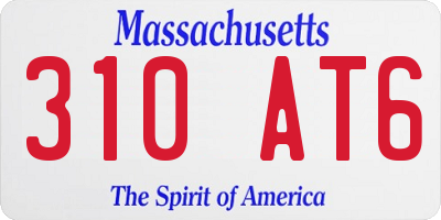 MA license plate 310AT6