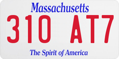 MA license plate 310AT7