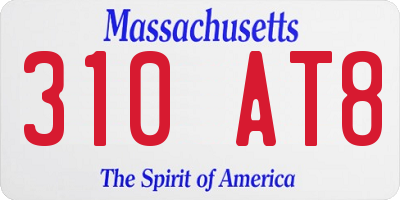 MA license plate 310AT8