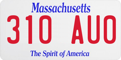 MA license plate 310AU0
