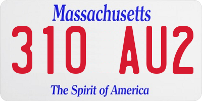 MA license plate 310AU2