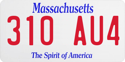 MA license plate 310AU4