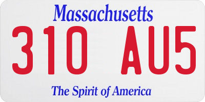MA license plate 310AU5