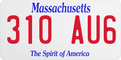 MA license plate 310AU6