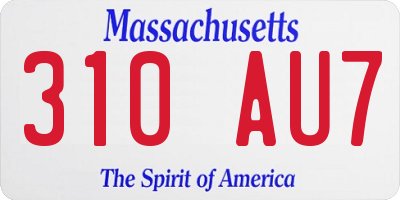 MA license plate 310AU7