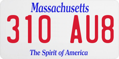 MA license plate 310AU8
