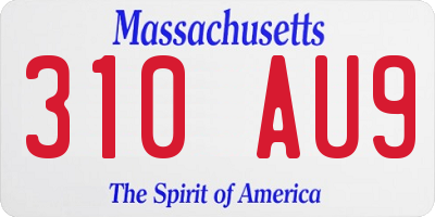 MA license plate 310AU9