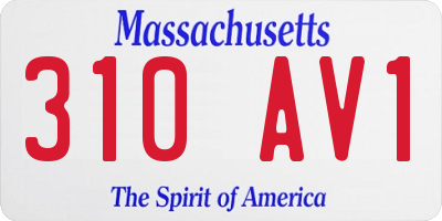 MA license plate 310AV1