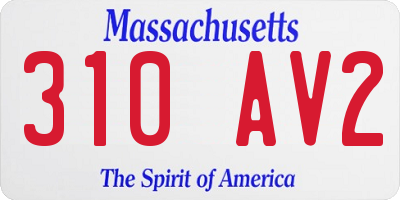 MA license plate 310AV2