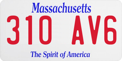 MA license plate 310AV6