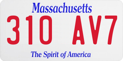 MA license plate 310AV7