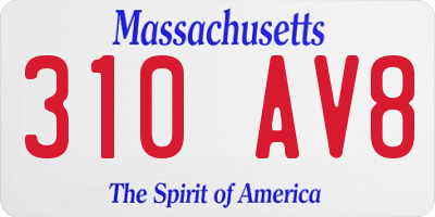 MA license plate 310AV8