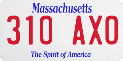 MA license plate 310AX0