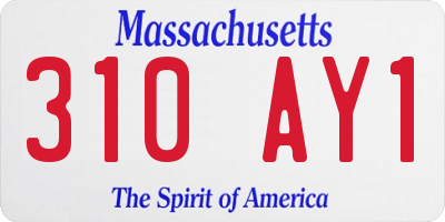 MA license plate 310AY1