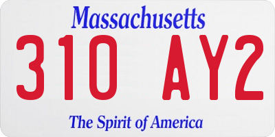 MA license plate 310AY2