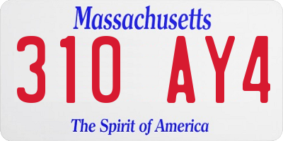 MA license plate 310AY4