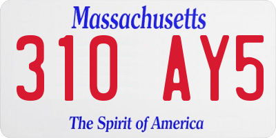MA license plate 310AY5