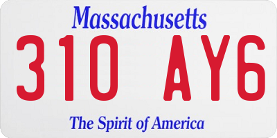 MA license plate 310AY6
