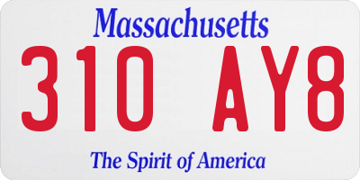 MA license plate 310AY8