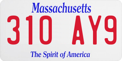 MA license plate 310AY9