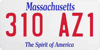 MA license plate 310AZ1