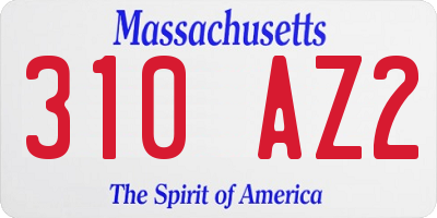 MA license plate 310AZ2