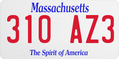MA license plate 310AZ3
