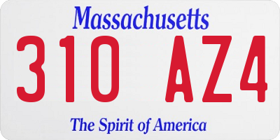 MA license plate 310AZ4