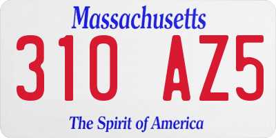 MA license plate 310AZ5