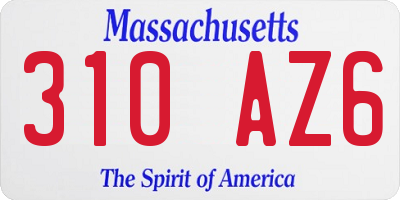 MA license plate 310AZ6